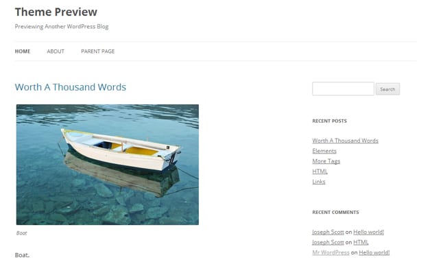Twenty-twelve theme - Very basic